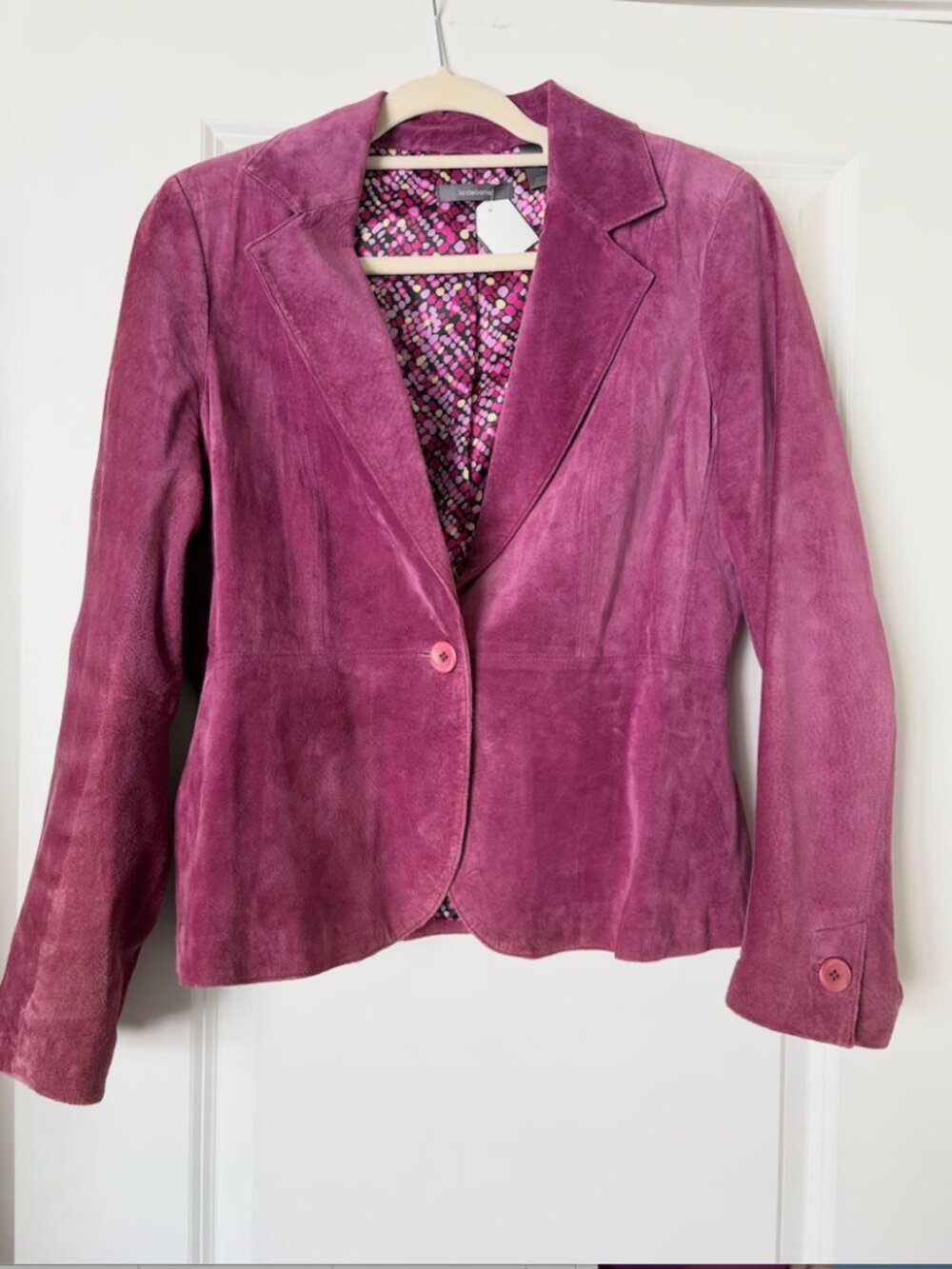 Vintage Liz Claiborne Berry Suede Blazer Size 14 Y2K - Picture 2 of 4